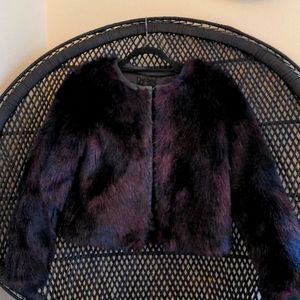 Faux fur H&M jacket, Purple and black